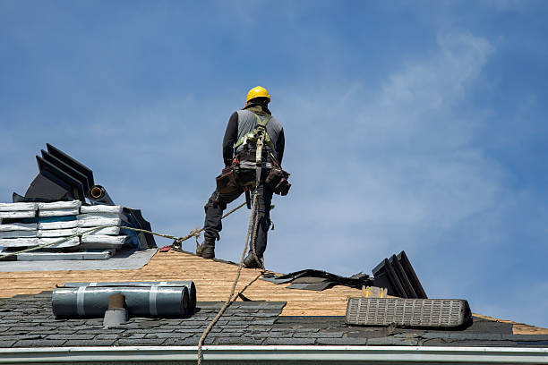 Professional Gutter Installation technician working in North Granby, CT